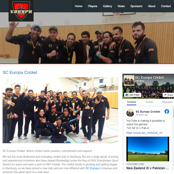 SC Europa Cricket Website